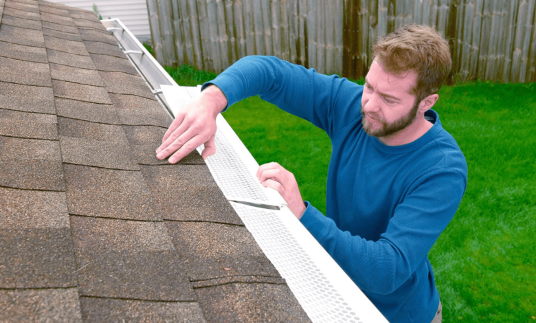 Installing Ladder Gutter Protectors